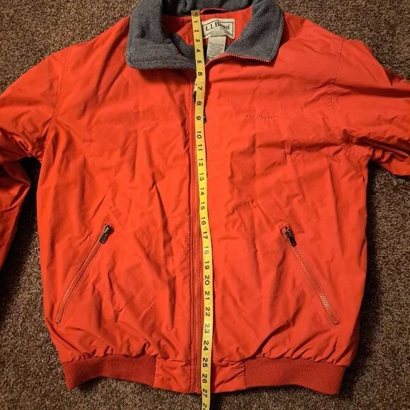 L.L. Bean Men’s Fleece Lined Thinsulate Warm-up Jacket Rust Orange M-Regular - Picture 5 of 10